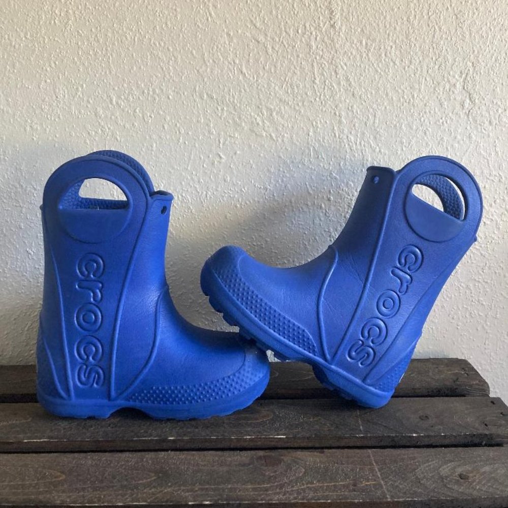 Crocs Blue Handle It Toddler Kids Baby Slip On Rain Boots Size C7 12803